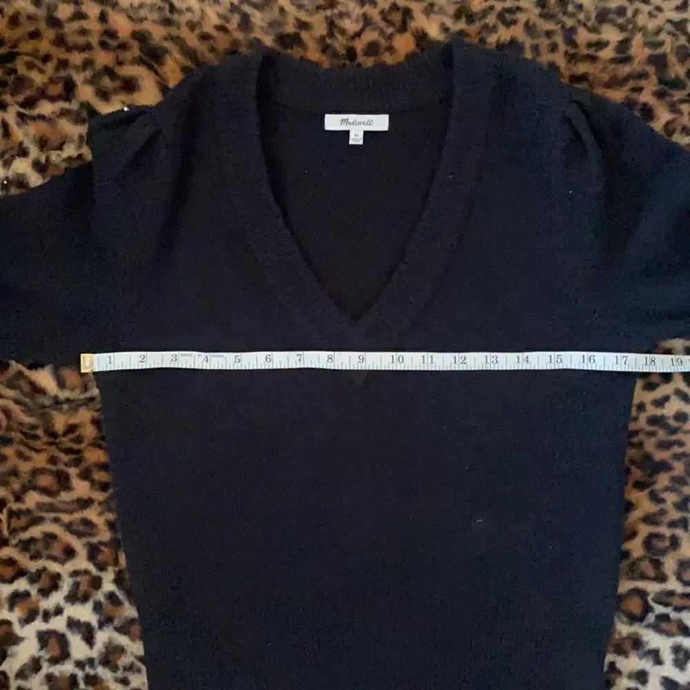 Madewell Black V-Neck Pullover Sweater Preppy Academia School Girl